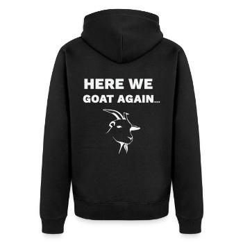 Everything is better with goats! - Unisex Premium Organic Zip Hoodie - black - Back - Nico (187cm)