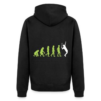 Tennis - Unisex Premium Bio Zip Hoodie - Schwarz - Hinten - Nico (187cm)