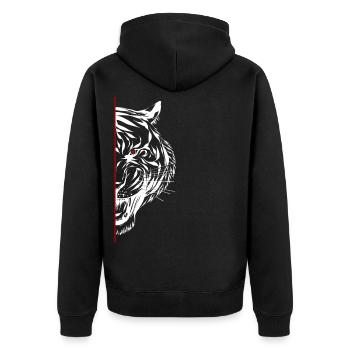 Cadeau d'art ligne mi-chemin - Veste à capuche bio Premium Unisexe - noir - Dos - Nico (187cm)