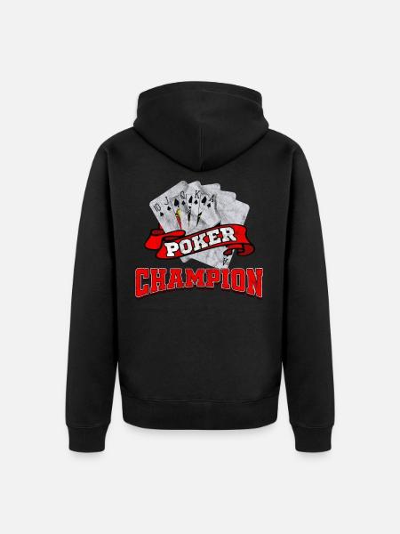 Poker CHAMPION - Unisex Premium Bio Zip Hoodie - Schwarz