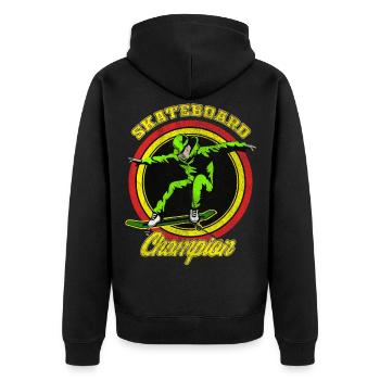 CHAMPION DE SKATEBOARD - Veste à capuche bio Premium Unisexe - noir - Dos - Nico (187cm)