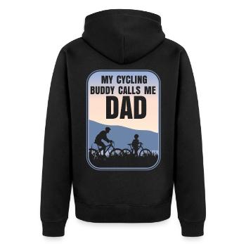 Bicycle Dad Father's Day - Unisex Premium Organic Zip Hoodie - black - Back - Nico (187cm)