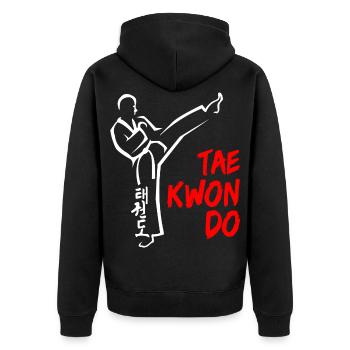 Taekwondo - Veste à capuche bio Premium Unisexe - noir - Dos - Nico (187cm)