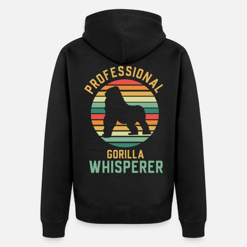Singe gorille - Veste à capuche bio Premium Unisexe - noir