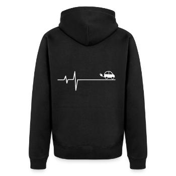 Rythme cardiaque pour une voiture électrique elektro Puls Spirit - Veste à capuche bio Premium Unisexe - noir - Dos - Nico (187cm)
