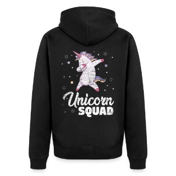 Dabbing Unicorn - Unisex Premium Organic Zip Hoodie - black - Back - Nico (187cm)