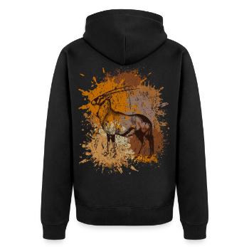 Antilope faune afrique safari chasse savane - Veste à capuche bio Premium Unisexe - noir - Dos - Nico (187cm)
