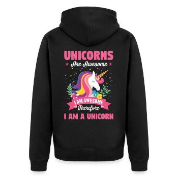 La licorne de la licorne - Veste à capuche bio Premium Unisexe - noir - Dos - Nico (187cm)