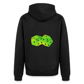 Cadeau d'icône verte dés - Veste à capuche bio Premium Unisexe - noir - Dos - Nico (187cm)