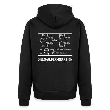 Chemie Diels Alder Reaktion - Nerd Lustig Geschenk - Unisex Premium Bio Zip Hoodie - Schwarz - Hinten - Nico (187cm)