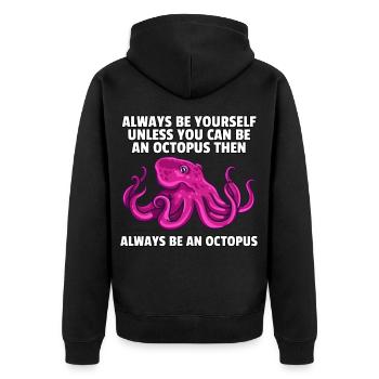 Octopus octopus squid octopus fish gift - Unisex Premium Organic Zip Hoodie - black - Back - Nico (187cm)