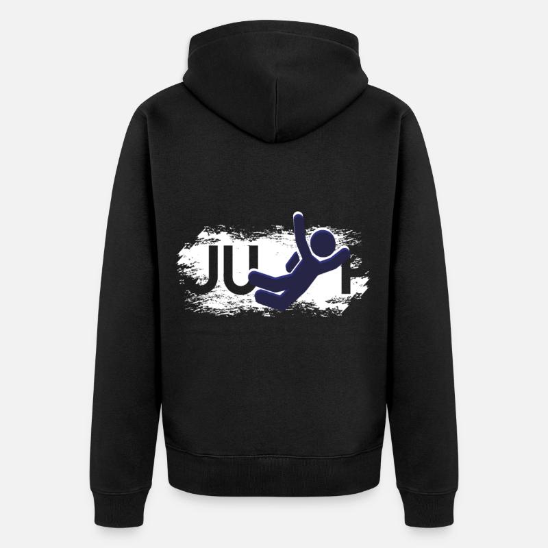 Base Jumping Fallschirm Springen Geschenk - Unisex Premium Bio Zip Hoodie - Schwarz