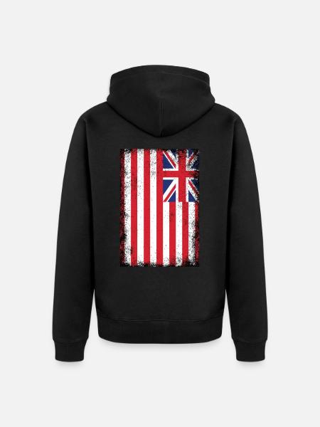 British East India Company Flag Vintage - Unisex Premium Organic Zip Hoodie - black