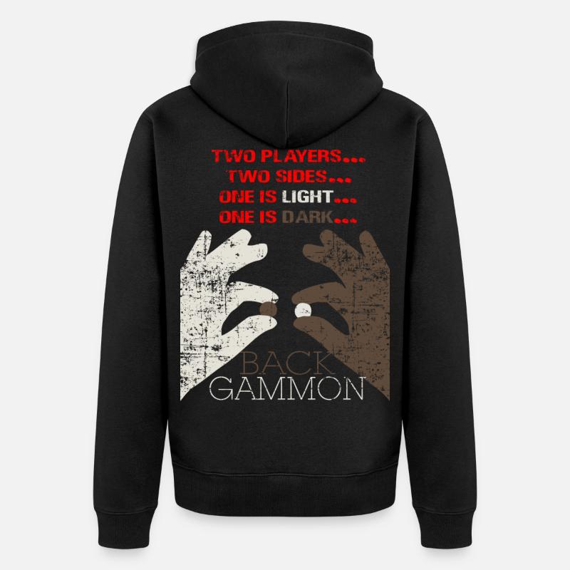 Backgammon jeu de société cadeau - Veste à capuche bio Premium Unisexe - noir