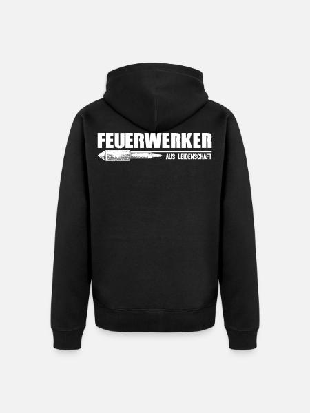 feuerwerker aus leidenschaft 03 silvester forum - Unisex Premium Bio Zip Hoodie - Schwarz