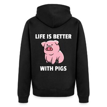 Cochon cochon truie Sweet Love Farmer Gift - Veste à capuche bio Premium Unisexe - noir - Dos - Nico (187cm)