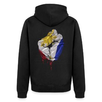 Cadeau de poing pays philippin - Veste à capuche bio Premium Unisexe - noir - Dos - Nico (187cm)