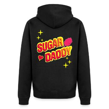 Sugar Daddy - Lustige Geschenkidee - Unisex Premium Bio Zip Hoodie - Schwarz - Hinten - Nico (187cm)