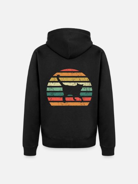 Chat rétro - Veste à capuche bio Premium Unisexe - noir
