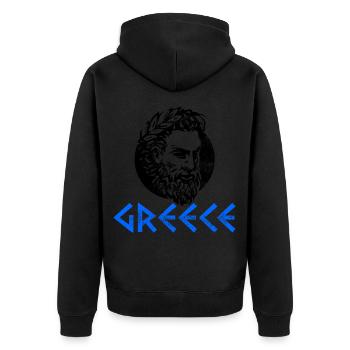 Grèce UE Europe Euro Cadeau - Veste à capuche bio Premium Unisexe - noir - Dos - Nico (187cm)