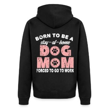 Dogs mom - Unisex Premium Organic Zip Hoodie - black - Back - Nico (187cm)
