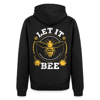 Bee bumblebee gift - Unisex Premium Organic Zip Hoodie - black - Back - Nico (187cm)