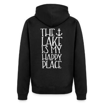 Boot - Unisex Premium Bio Zip Hoodie - Schwarz - Hinten - Nico (187cm)