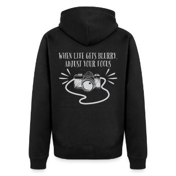Photographer Camera Focus design Photography - Unisex Premium Organic Zip Hoodie - black - Back - Nico (187cm)