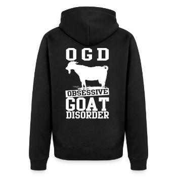 Goat farm farm farmer gift - Unisex Premium Organic Zip Hoodie - black - Back - Nico (187cm)