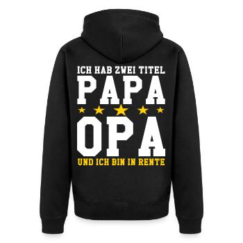 Papa retraite pensionné retraite pensionné retraite - Veste à capuche bio Premium Unisexe - noir - Dos - Nico (187cm)