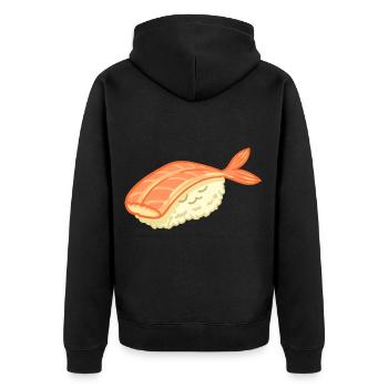Baguettes Chinoises Sushi Maki Nigiri - Veste à capuche bio Premium Unisexe - noir - Dos - Nico (187cm)