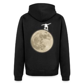 skateboard sommer sonne boy girl skater spass - Unisex Premium Bio Zip Hoodie - Schwarz - Hinten - Nico (187cm)