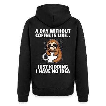Café café buveur café fatigué cadeau du matin - Veste à capuche bio Premium Unisexe - noir - Dos - Nico (187cm)