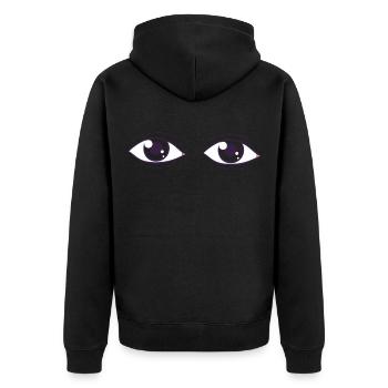 Eyes - Unisex Premium Organic Zip Hoodie - black - Back - Nico (187cm)