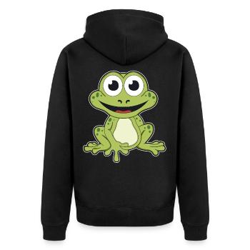 Frog quark animal wildlife nature forest frogs - Unisex Premium Organic Zip Hoodie - black - Back - Nico (187cm)