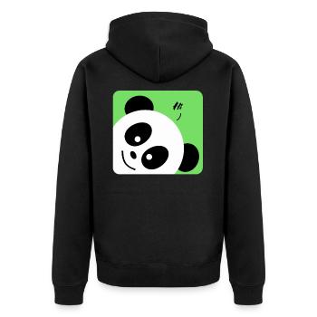 Animal panda - Tierischer Panda - Unisex Premium Bio Zip Hoodie - Schwarz - Hinten - Nico (187cm)