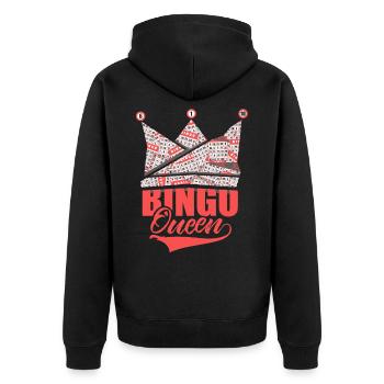 Bingo Queen - Game Jackpot - Crown - Unisex Premium Organic Zip Hoodie - black - Back - Nico (187cm)