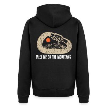 Cadeau sommet sommet mousqueton montagnes - Veste à capuche bio Premium Unisexe - noir - Dos - Nico (187cm)