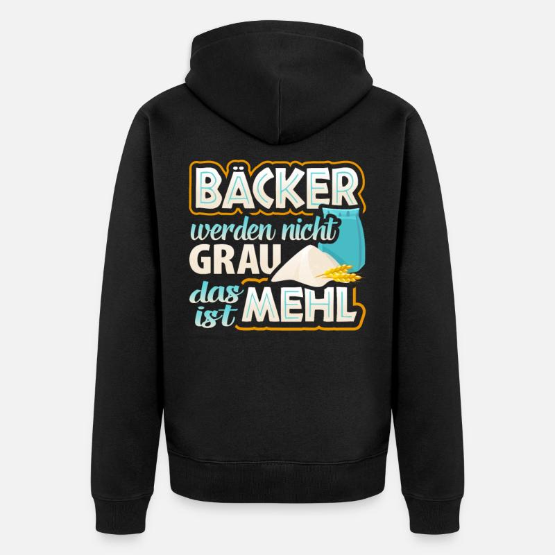 Backen, Bäcker, Bäckerin - Unisex Premium Bio Zip Hoodie - Schwarz