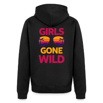 Junggesellenabschied - Unisex Premium Bio Zip Hoodie - Schwarz - Hinten - Nico (187cm)