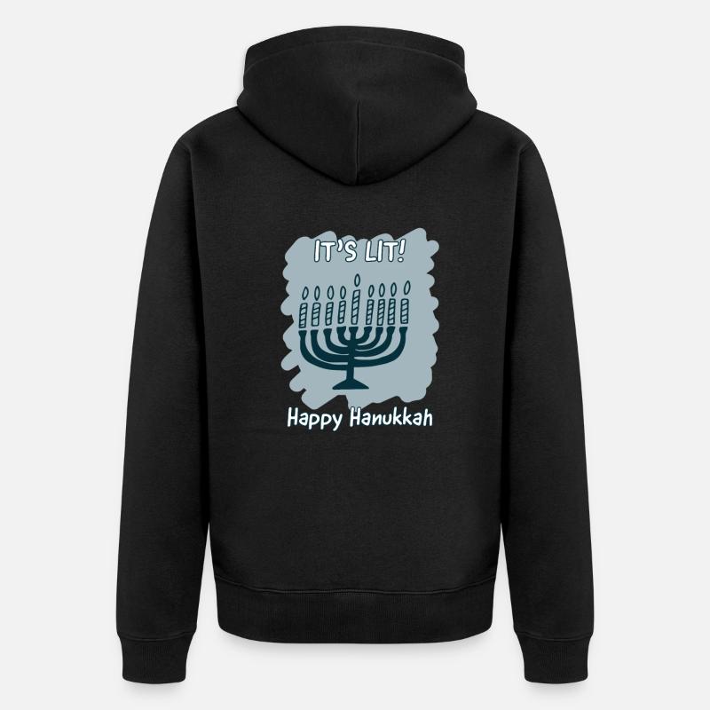 It’s Lit Happy Hanukkah - Veste à capuche bio Premium Unisexe - noir
