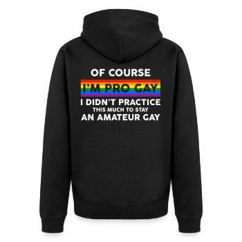 Cadeau drôle de chemise d'arc-en-ciel de fierté gaie de LGBT - Veste à capuche bio Premium Unisexe - noir - Dos - Nico (187cm)