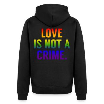 L'amour LGBT n'est pas un crime fierté gay CSD rainbow - Veste à capuche bio Premium Unisexe - noir - Dos - Nico (187cm)