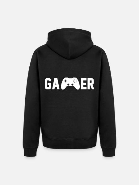 Gamer - Unisex Premium Organic Zip Hoodie - black