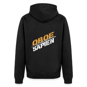 Oboe musical instrument musician gift - Unisex Premium Organic Zip Hoodie - black - Back - Nico (187cm)