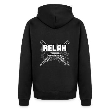 Oboe musical instrument musician gift - Unisex Premium Organic Zip Hoodie - black - Back - Nico (187cm)