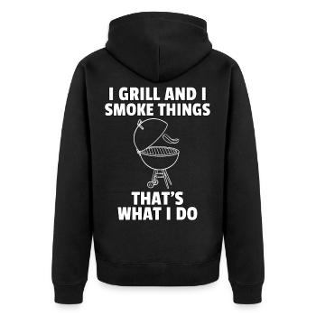 Barbecue Grill Barbecue Grill Grill Cadeau Cadeau - Veste à capuche bio Premium Unisexe - noir - Dos - Nico (187cm)