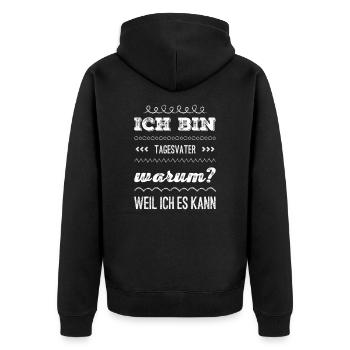 Tagesvater Geschenk Abschiedsgeschenk Spruch funny - Unisex Premium Bio Zip Hoodie - Schwarz - Hinten - Nico (187cm)