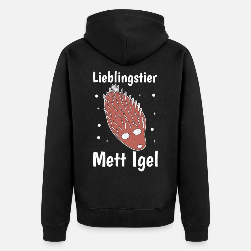 Lieblingstier Mettigel Fleischesser Fleischfresser - Unisex Premium Bio Zip Hoodie - Schwarz
