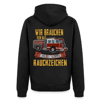 Fire Brigade Smoke Signals Fire Brigade Team Salvage Team - Unisex Premium Organic Zip Hoodie - black - Back - Nico (187cm)